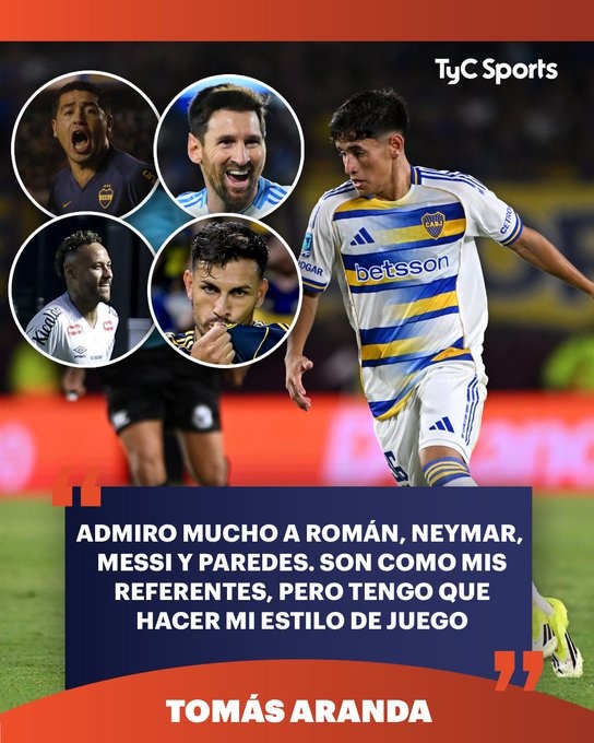 U球赛事直播入口-博卡小将谈榜样：我非常崇拜里克尔梅、内马尔、梅西和帕雷德斯